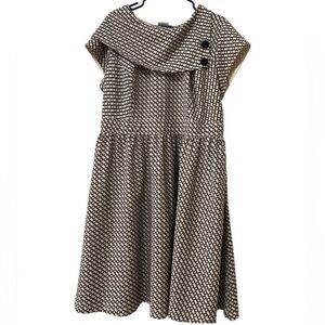 Retro “00s does 60s” Black and White Print Summer Dress Size XXL